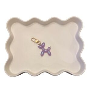 Purple Iridescent Balloon Dog Keychain Charm